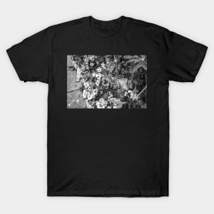 Pansies growing in an English country garden T-Shirt